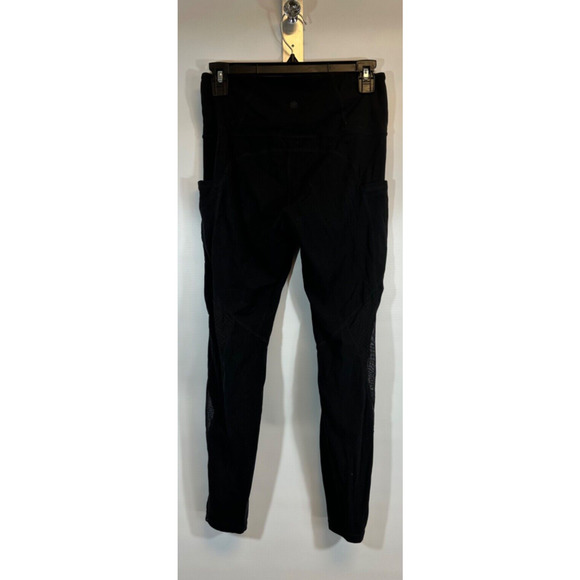 Athleta Womens Black Mesh Running Gym Full Length Leggings Size M. D47 - Picture 3 of 8